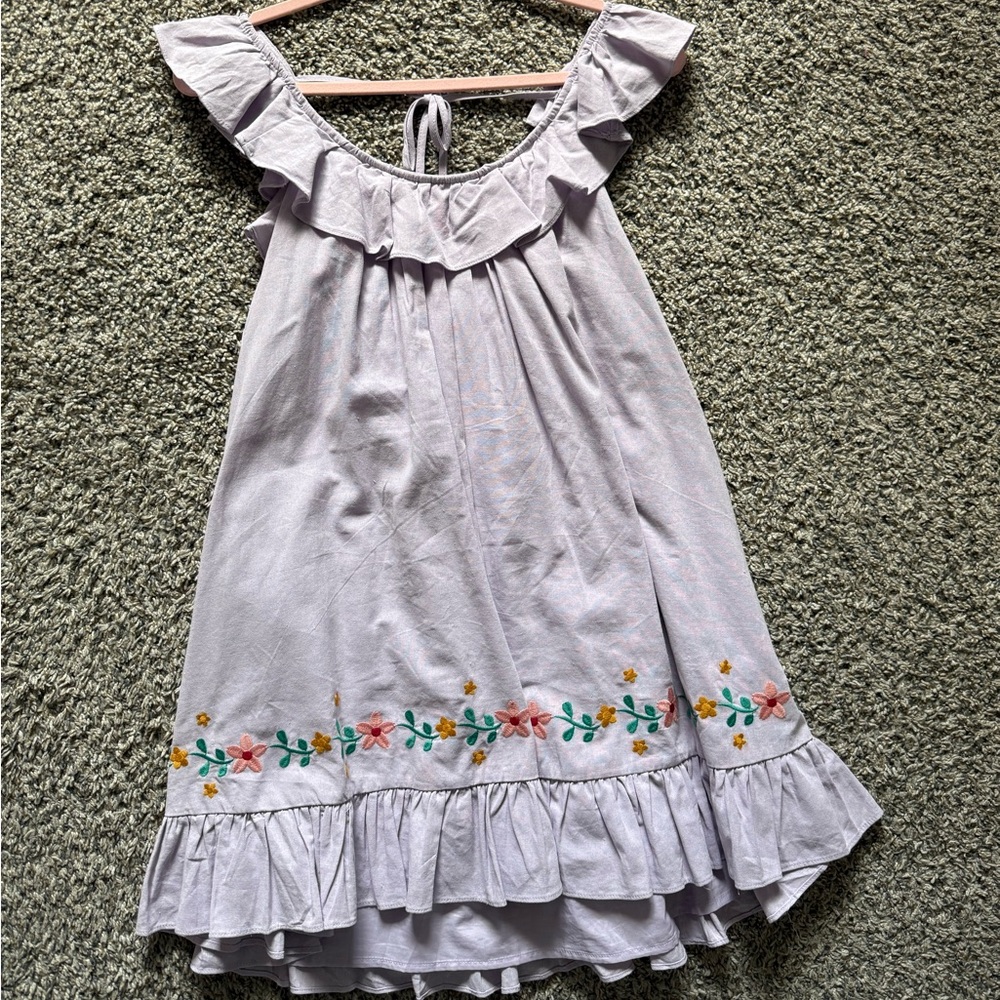 Floral Embroidered Ruffle Dress. Size S
